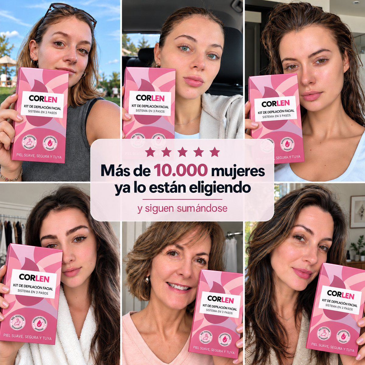 CORLEN beauty™ Kit Trilogía Depilación Facial 3 en 1