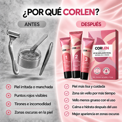 CORLEN beauty™ Kit Trilogía Depilación Facial 3 en 1