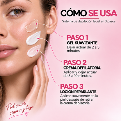 CORLEN beauty™ Kit Trilogía Depilación Facial 3 en 1