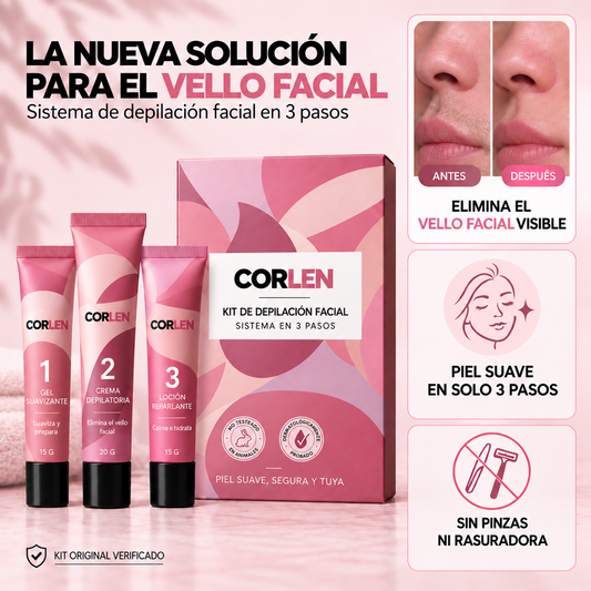 CORLEN beauty™ Kit Trilogía Depilación Facial 3 en 1